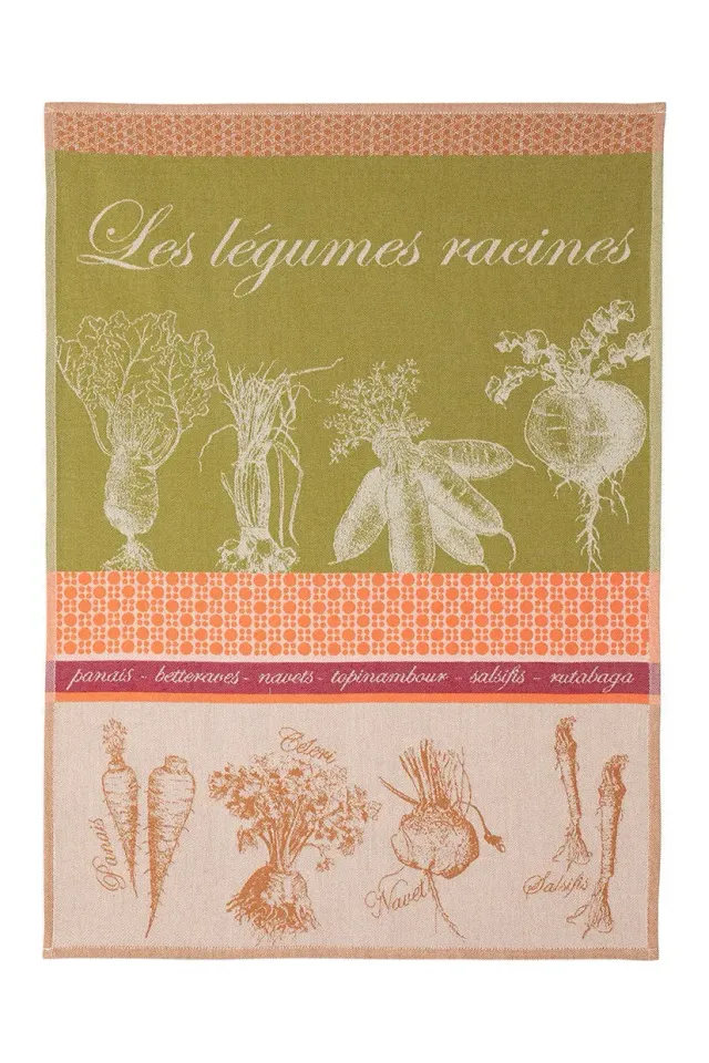 Coucke Root Vegetables kjøkkenhåndkle grønt 50x75 bomull