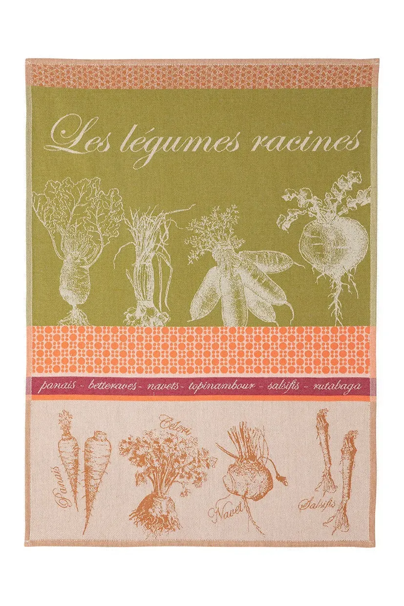 Coucke Root Vegetables kjøkkenhåndkle grønt 50x75 bomull
