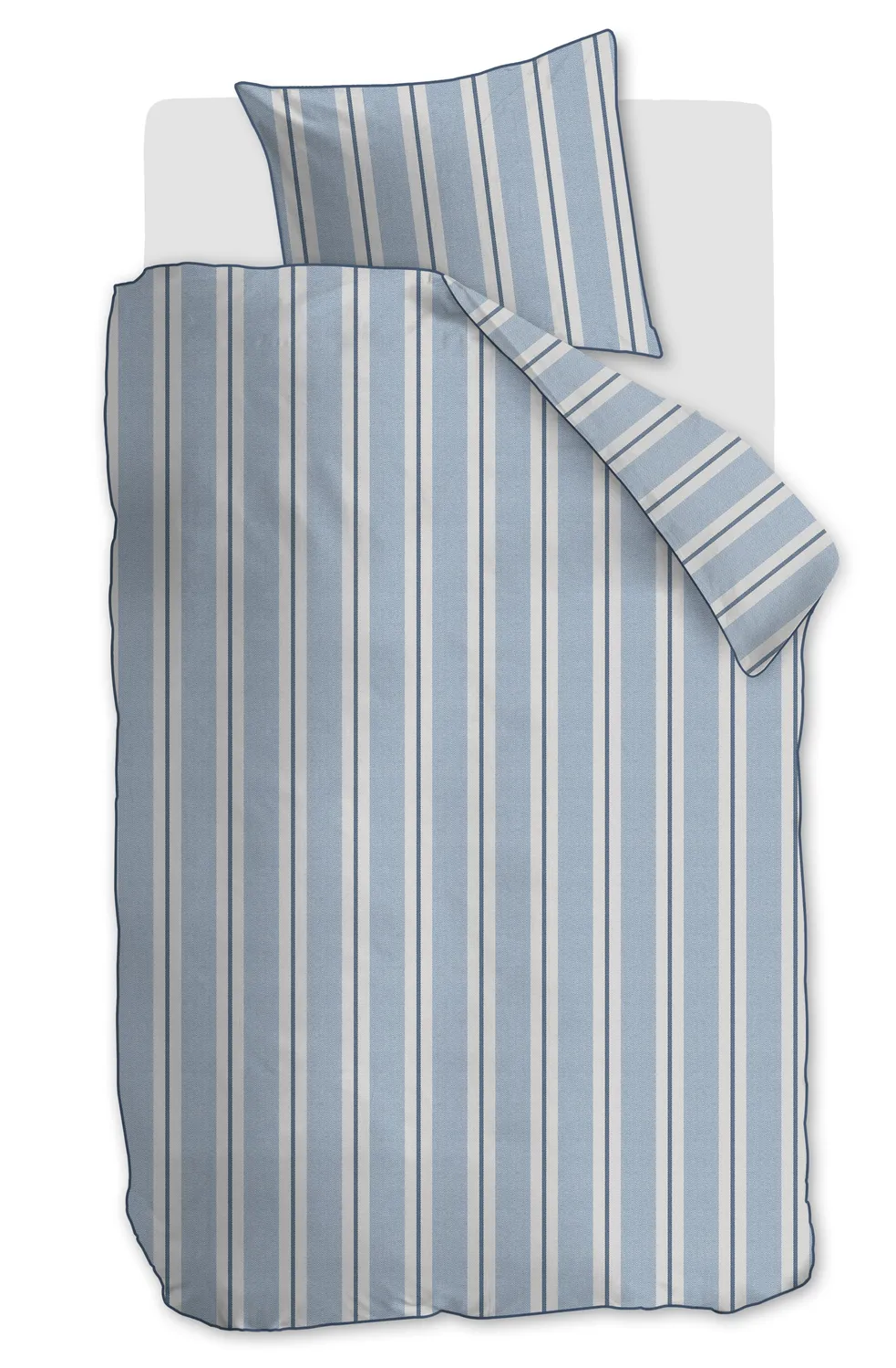 Rivièra Maison Silvan sengetrekk blå 140x200 stripet