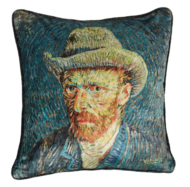 Beddinghouse Van Gogh pyntepute 45x45 blå velur