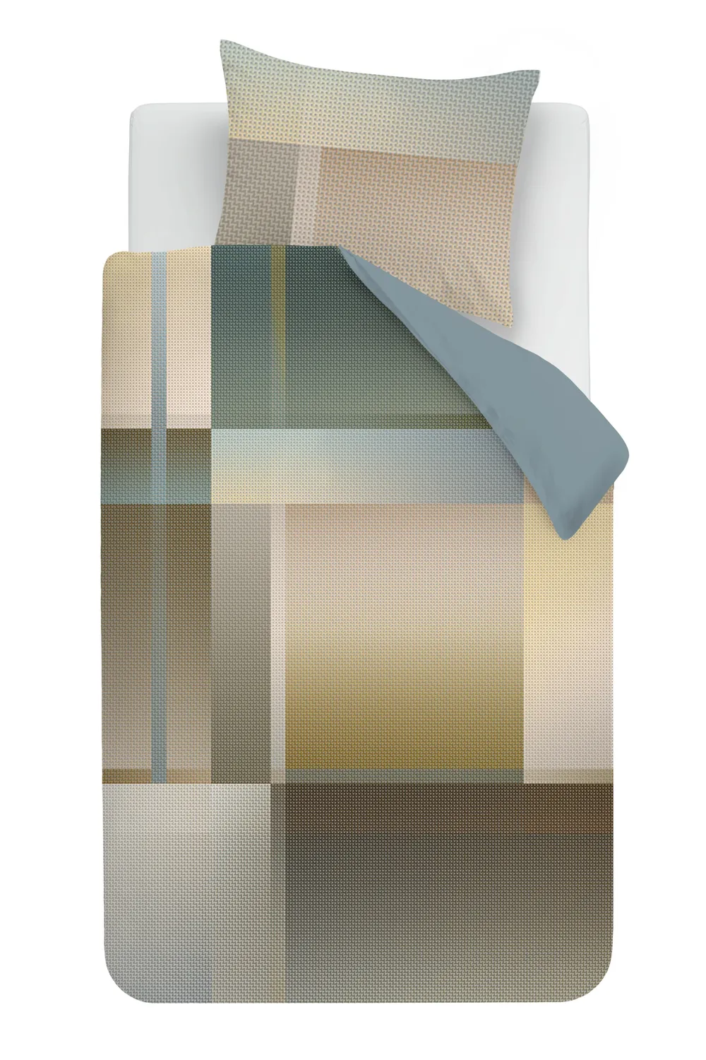 Kardol Cuadrado dynetrekk 140x200 blågrønn sateng