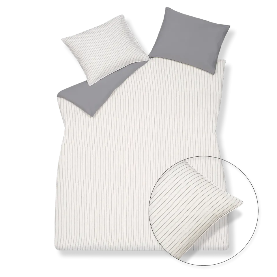 Vandyck Pure 28 dynetrekk grå 200x200/220 stripet