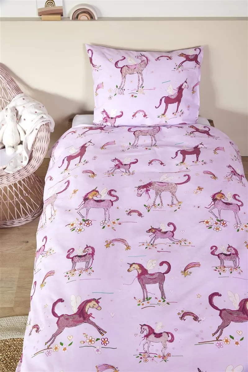 Beddinghouse Unicorn Paradise dynebetrekk 140x200 rosa