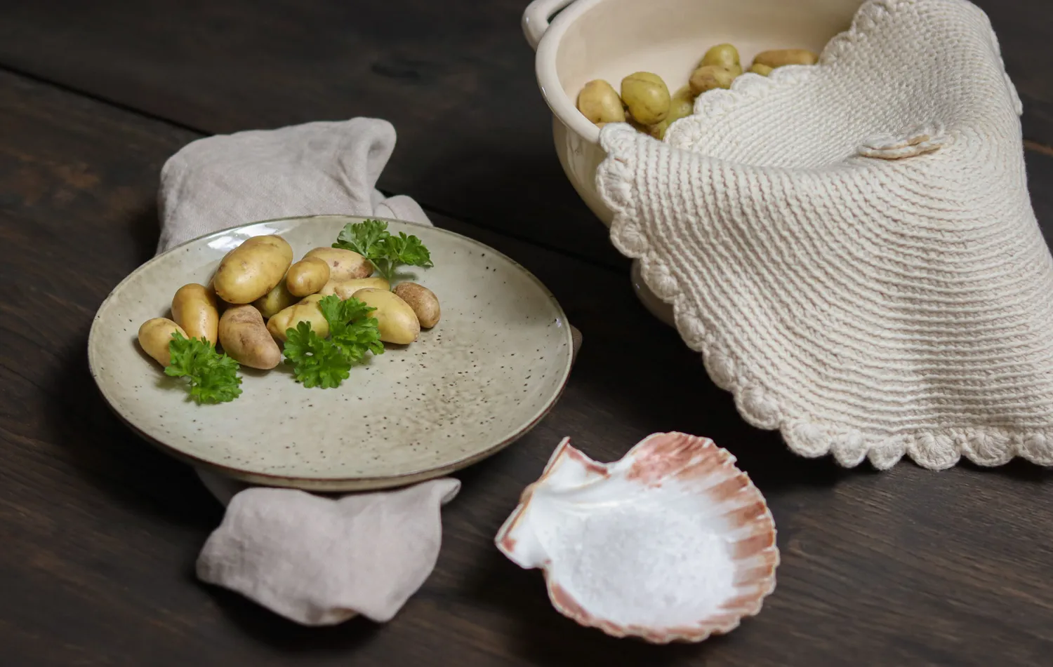 Solwang Design Potetvarmer heklet natur bomull