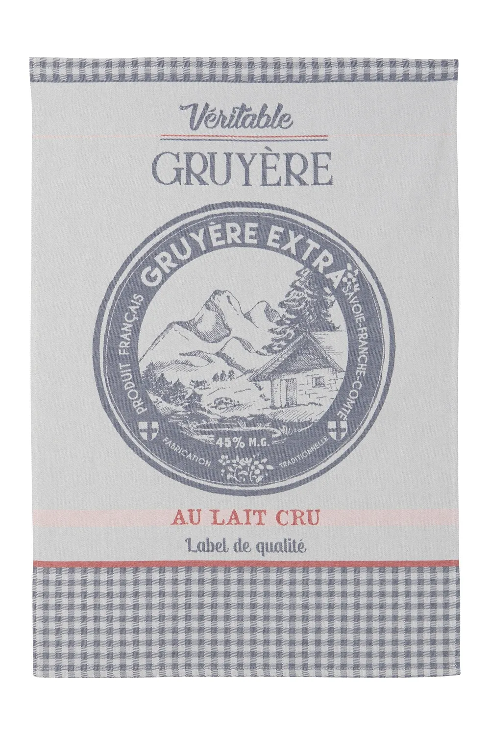 Coucke Gruyère Camembert kjøkkenhåndkle rød 2-pk 50x75