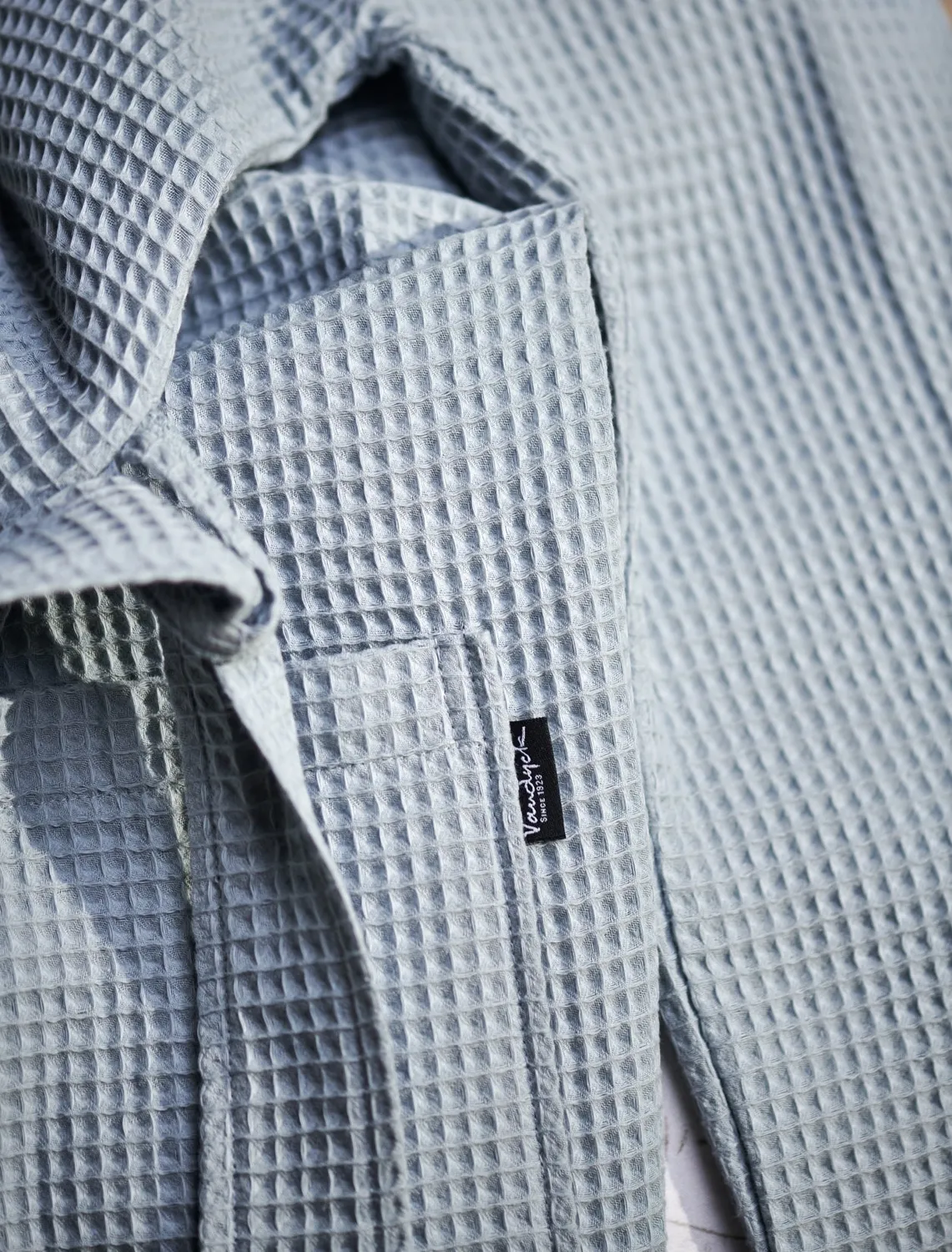Vandyck Biarritz badekåpe light blue vaffel bomull unisex