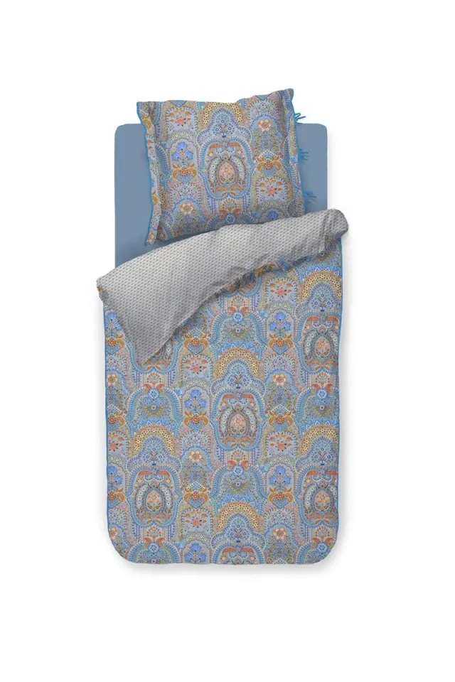 Pip Studio Jabali Flower dynetrekk blå 140x200 cm percale