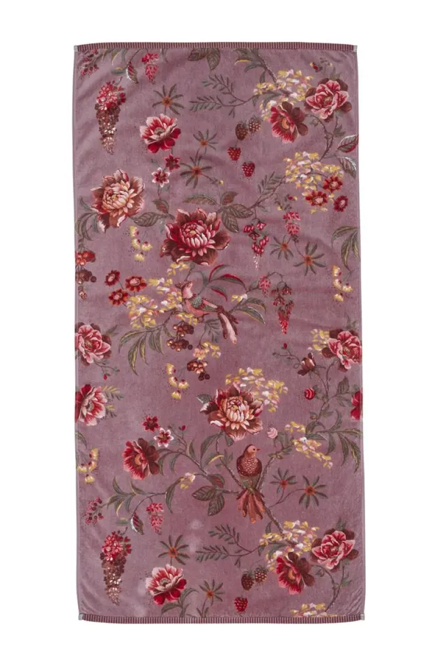 Pip Studio Secret Garden badehåndkle lyselilla 70x140