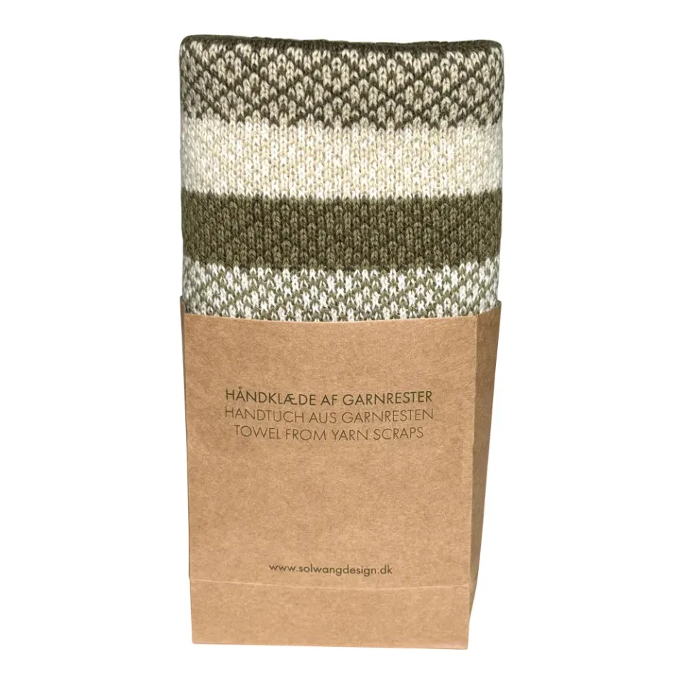 Solwang Zero Waste håndkle jacquard oliven restgarn
