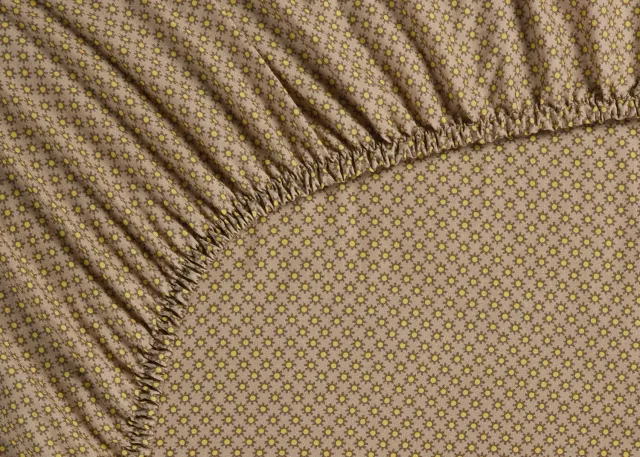 Pip Studio Twinkle Star laken 90x200 gul khaki stjernemønster