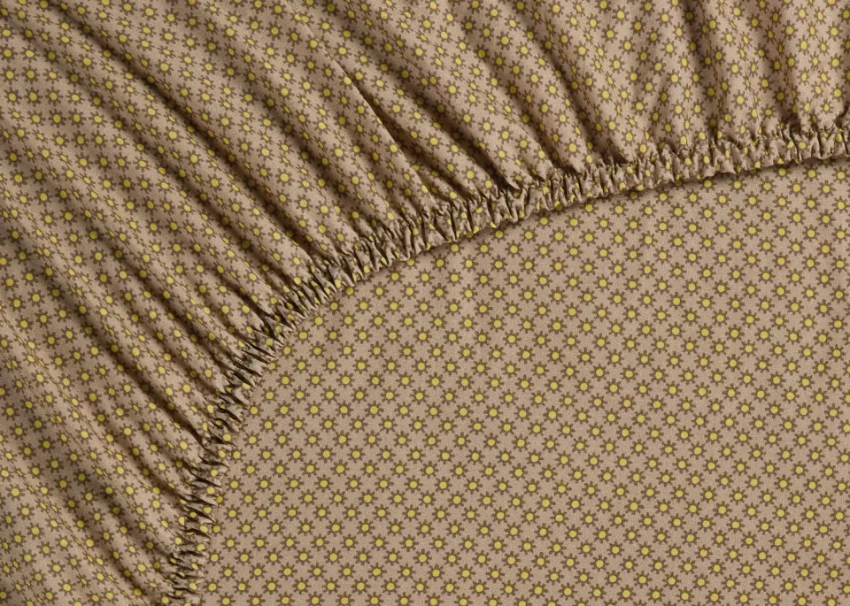 Pip Studio Twinkle Star laken 90x200 gul khaki stjernemønster