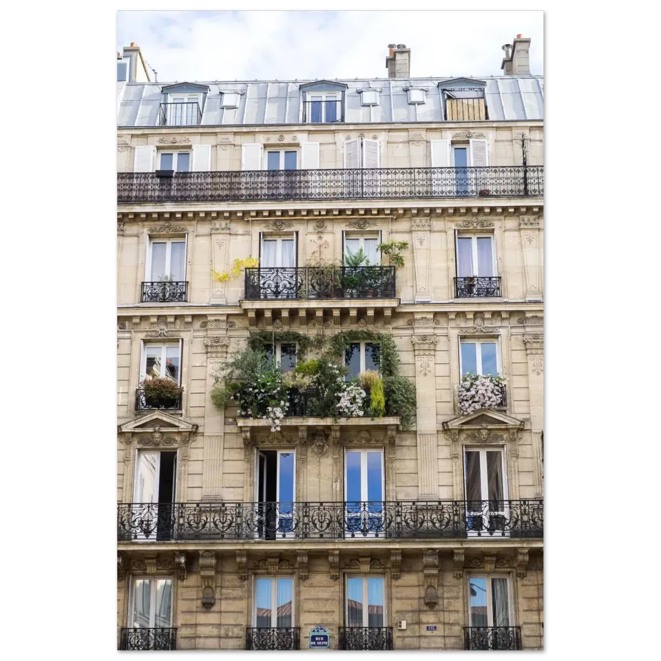 Hellstrøm Building Rue de Seine kunsttrykk 40x60 cm halvblankt