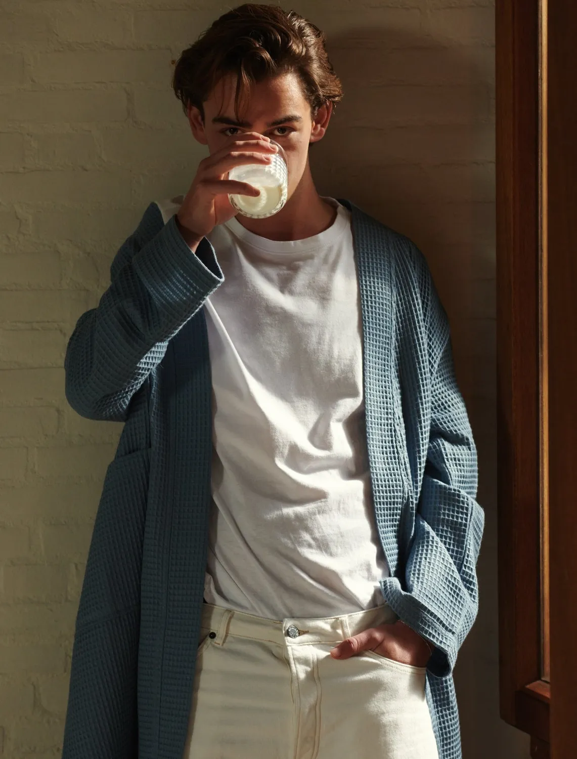 Vandyck Biarritz badekåpe jeans blue bomull kimono