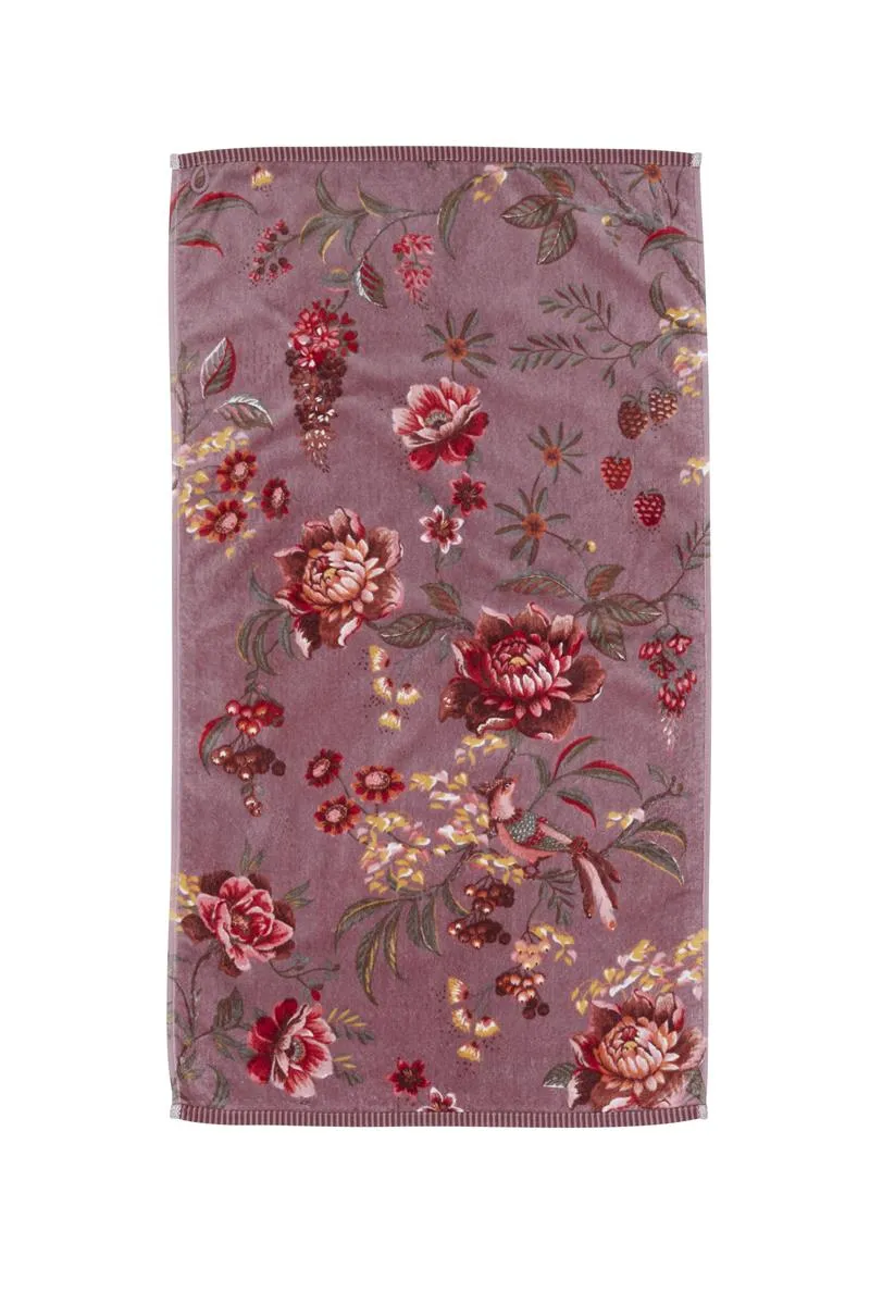 Pip Studio Secret Garden badehåndkle lyselilla 70x140