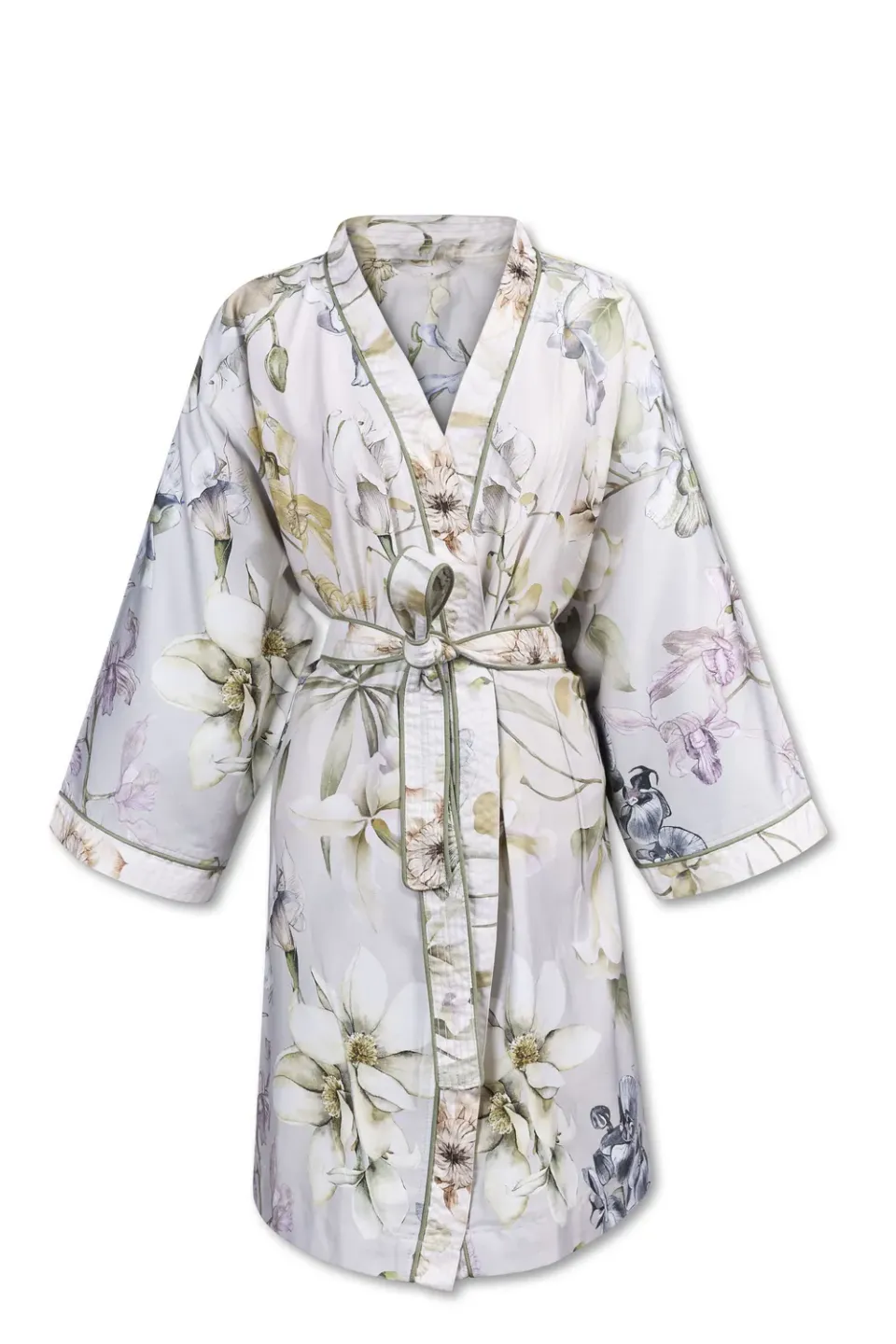 Kardol Branche kimono grågrønn S/M bomullssateng