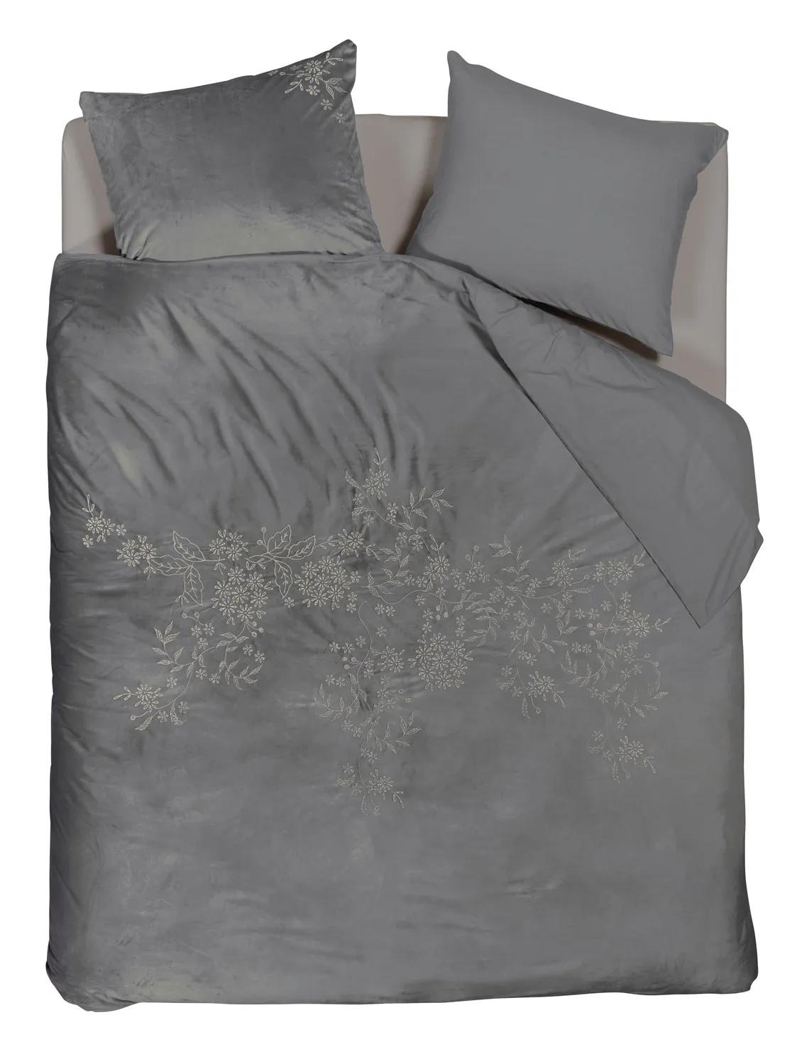Beddinghouse Arya dynetrekk 140x200 grått velur