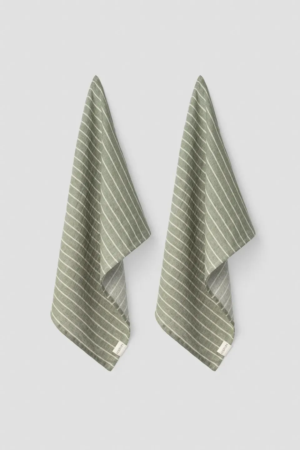 Hellstrøm Kjøkkenhåndduk lin grønn 2-pk 50x70 cm