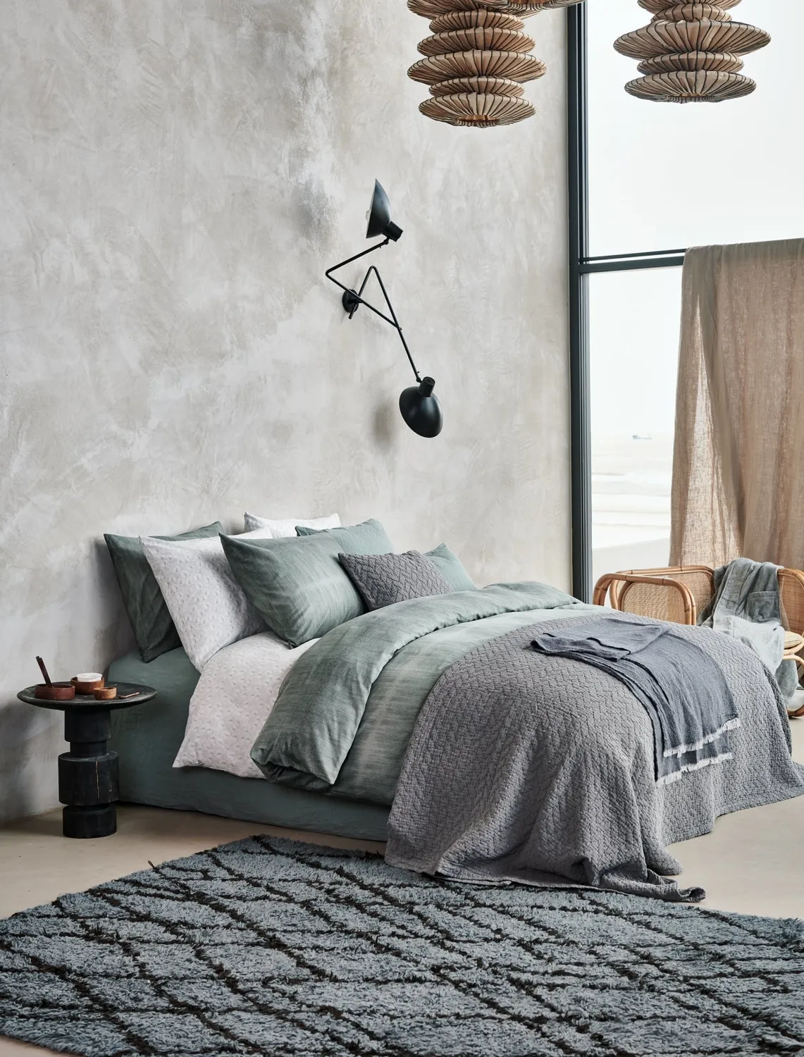 Vandyck Pure 59 sengetøy smoke green prikkete