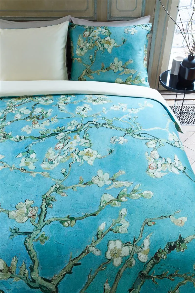 Beddinghouse Van Gogh Almond Blossom dynetrekk 200x200 blå sateng