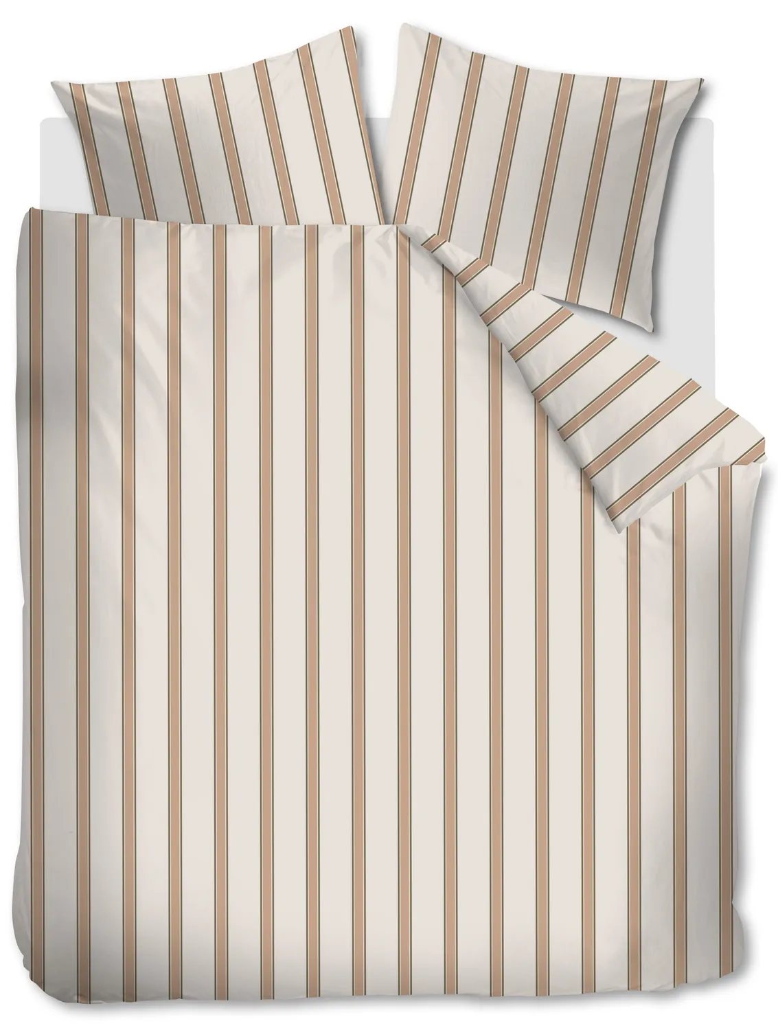 vtwonen Fun Stripe dynetrekk 140x220 beige bomull