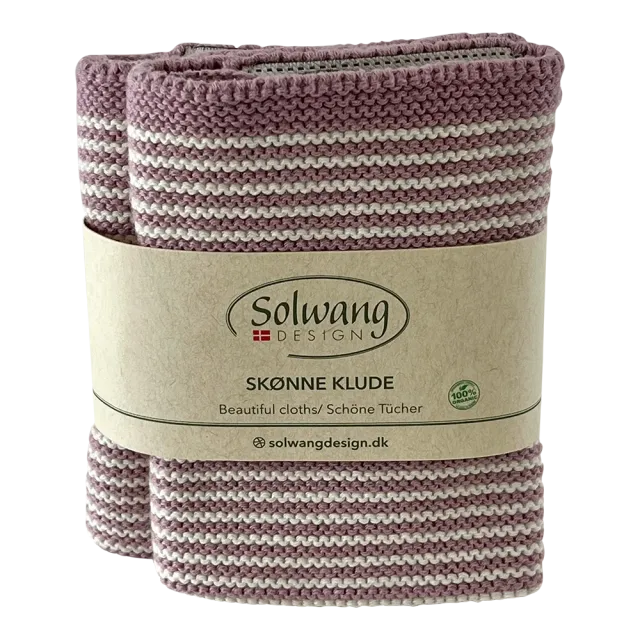 Solwang Design orkidé stripe kluter 2 stk økologisk bomull