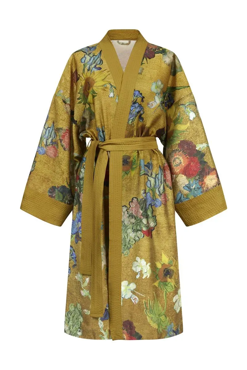 Beddinghouse Van Gogh Partout des Fleurs kimono S-M gull