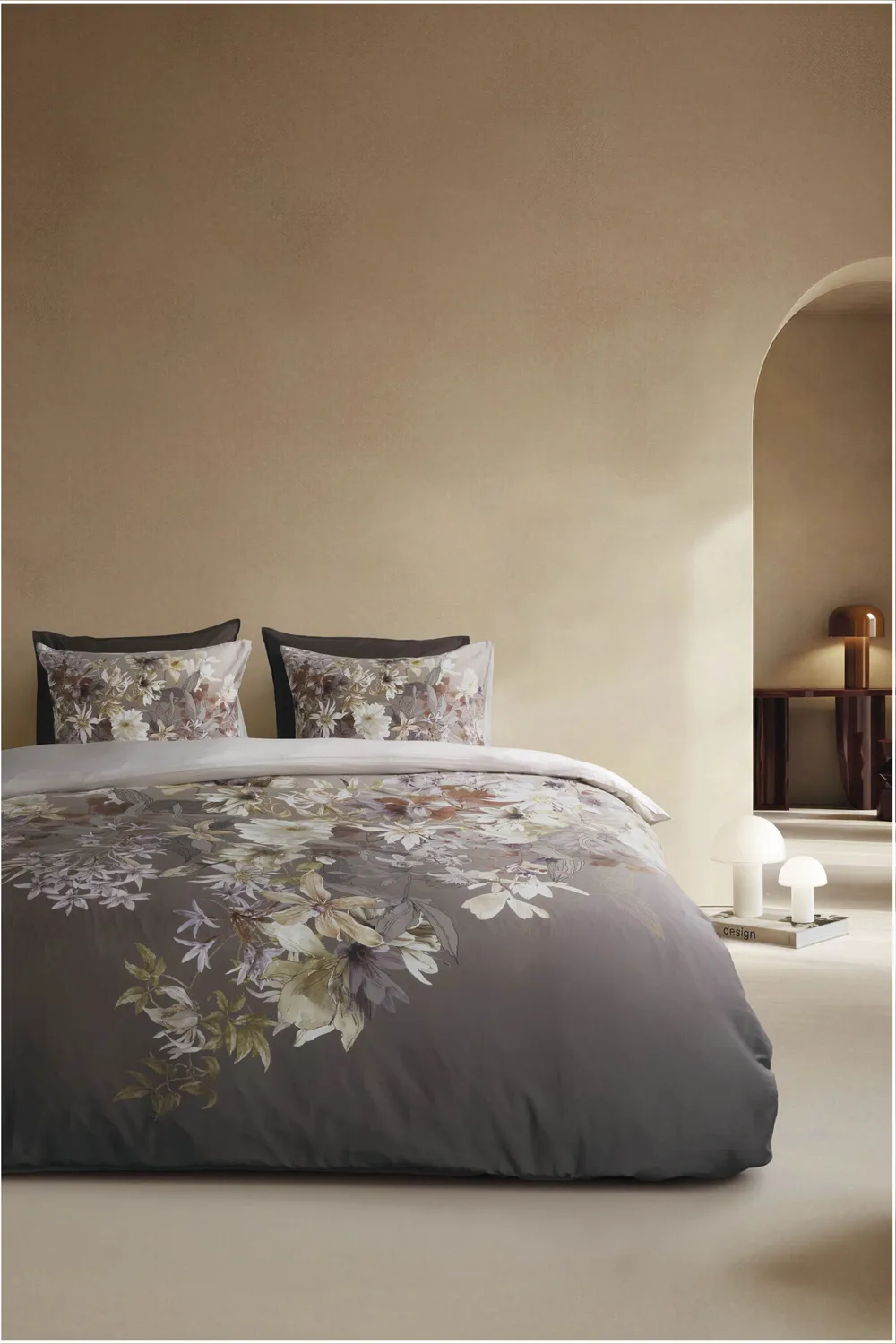 Beddinghouse Saffron dynetrekk gråbrun 140x200 sateng