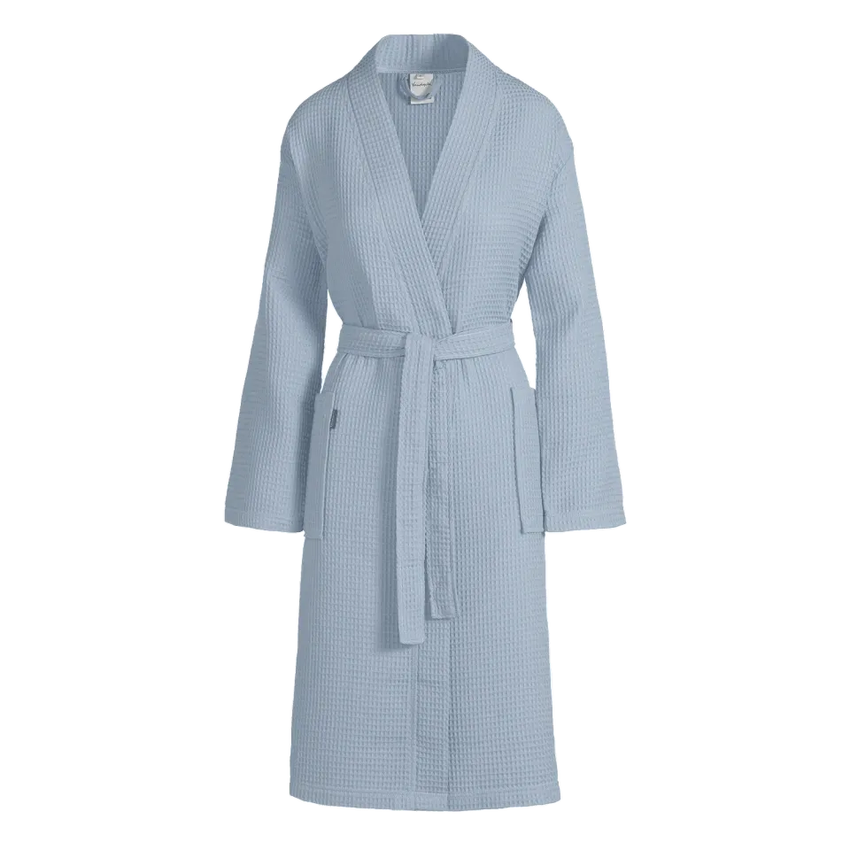 Vandyck Biarritz badekåpe light blue vaffel bomull unisex