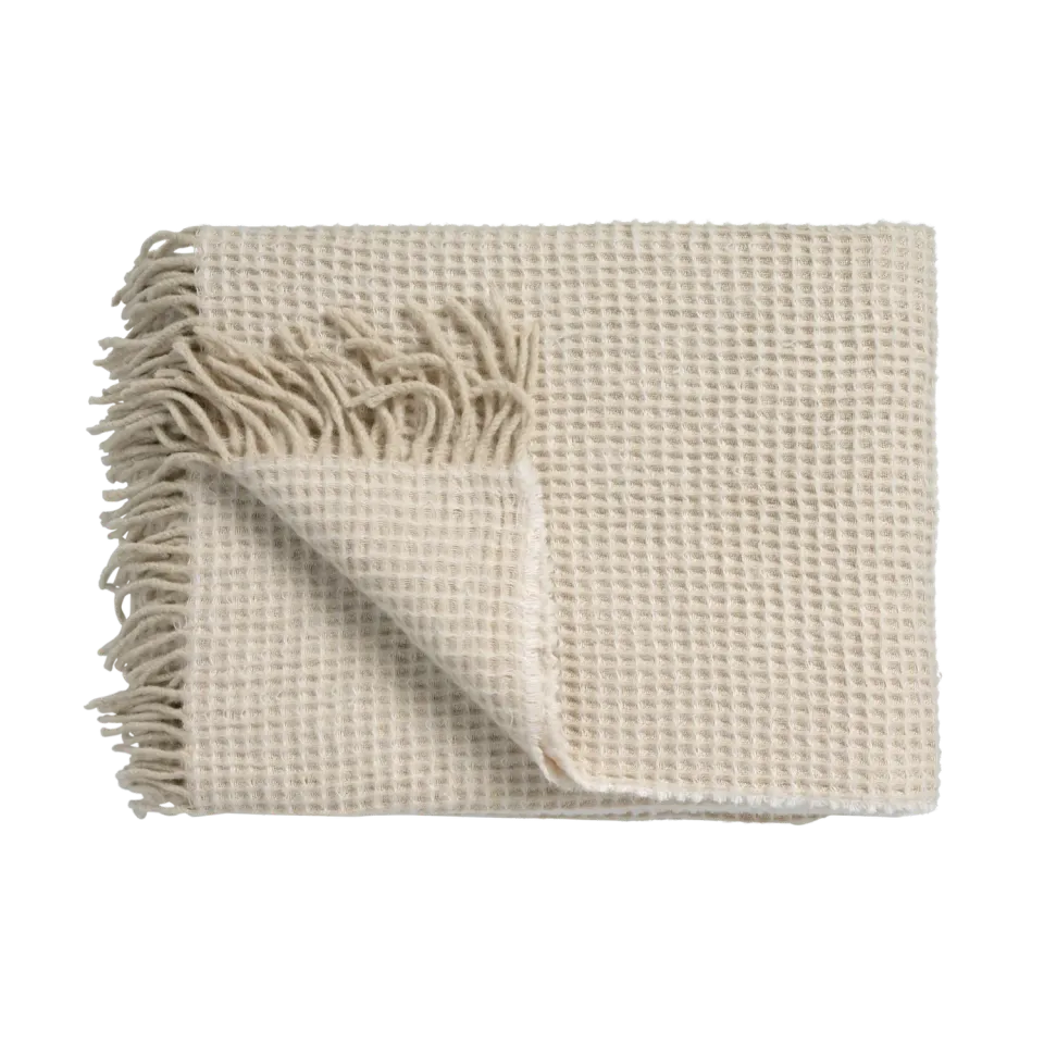 Vandyck Home 95 pledd cream tan 130x220 ullblanding