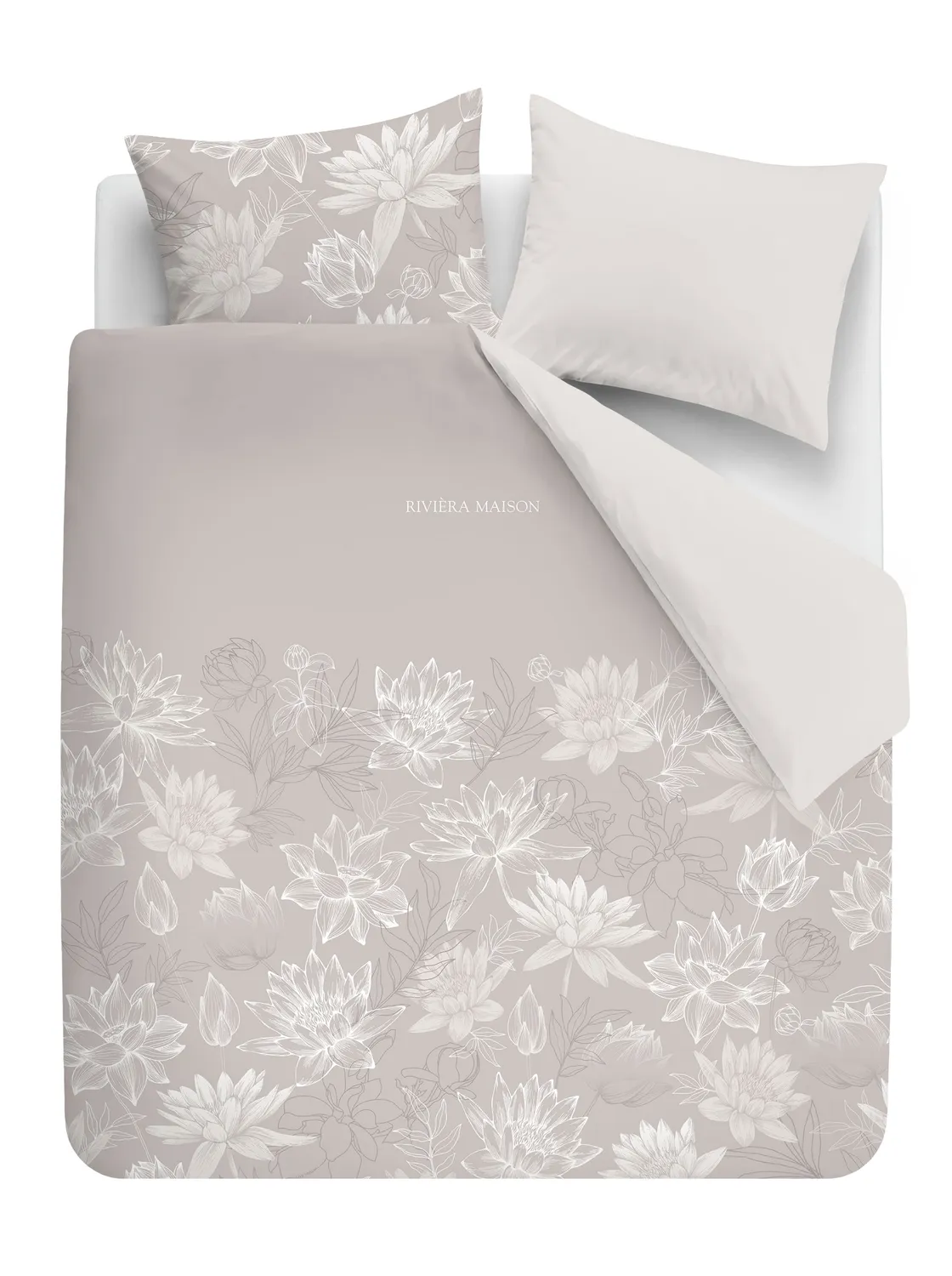 Rivièra Maison Amelia dynetrekk 140x200 cm taupe blomst