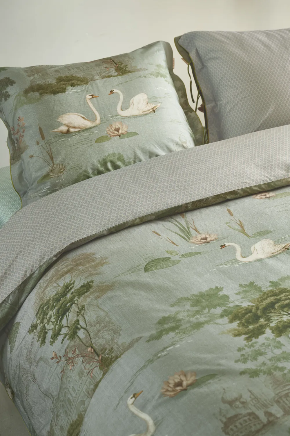 Pip Studio Darjeeling Days putetrekk 60x70 grønn bomull