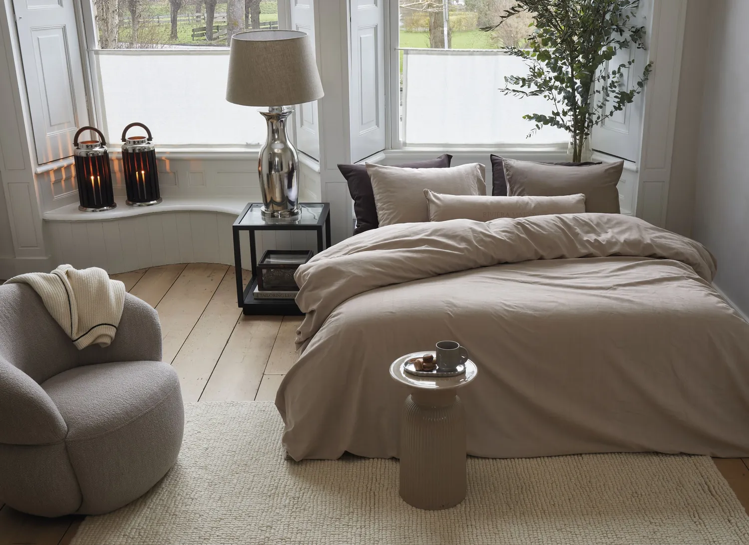 Rivièra Maison Connor pyntepute 30x90 sand fløyel