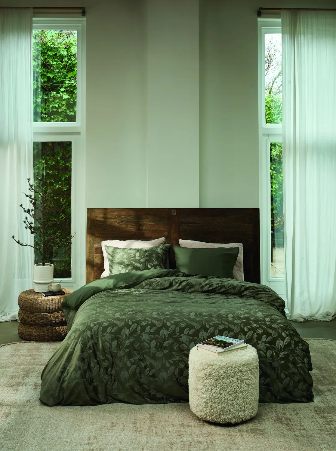 Rivièra Maison Sanu dynetrekk 140x200 olivengrønn
