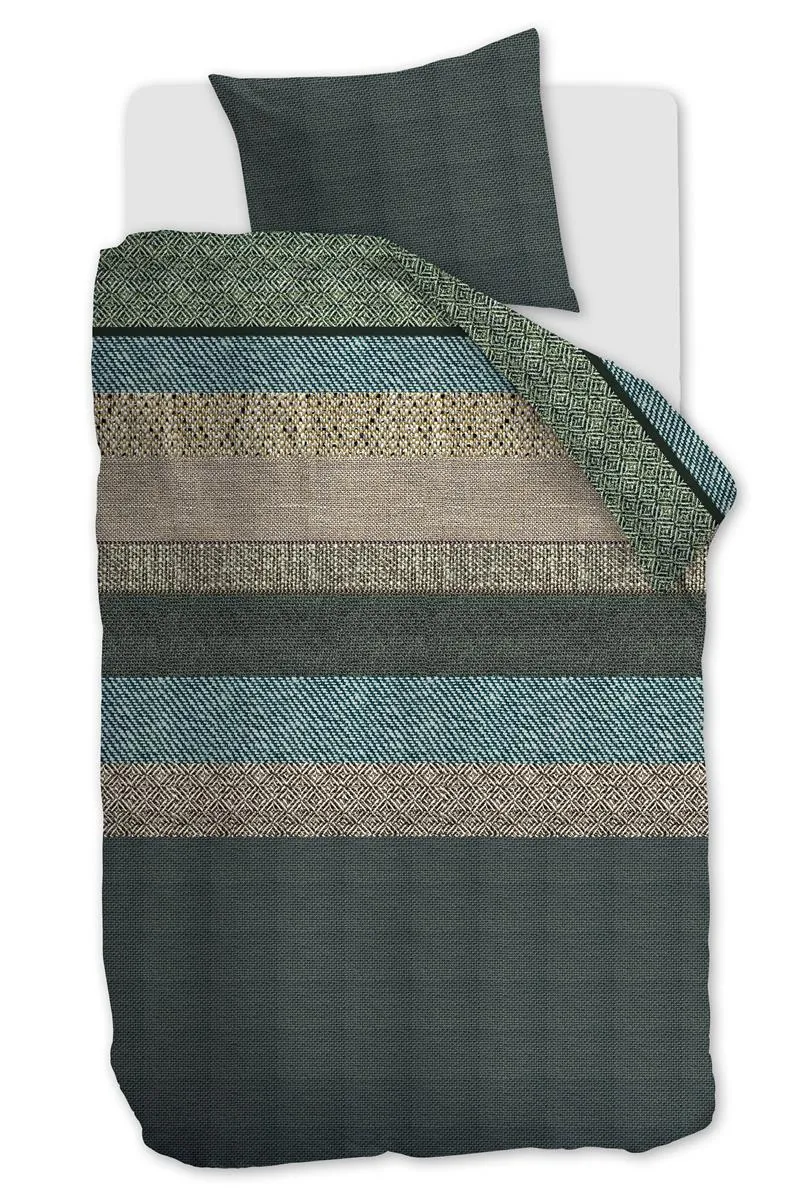 Beddinghouse Enzo dynetrekk 140x200 grønn flanell