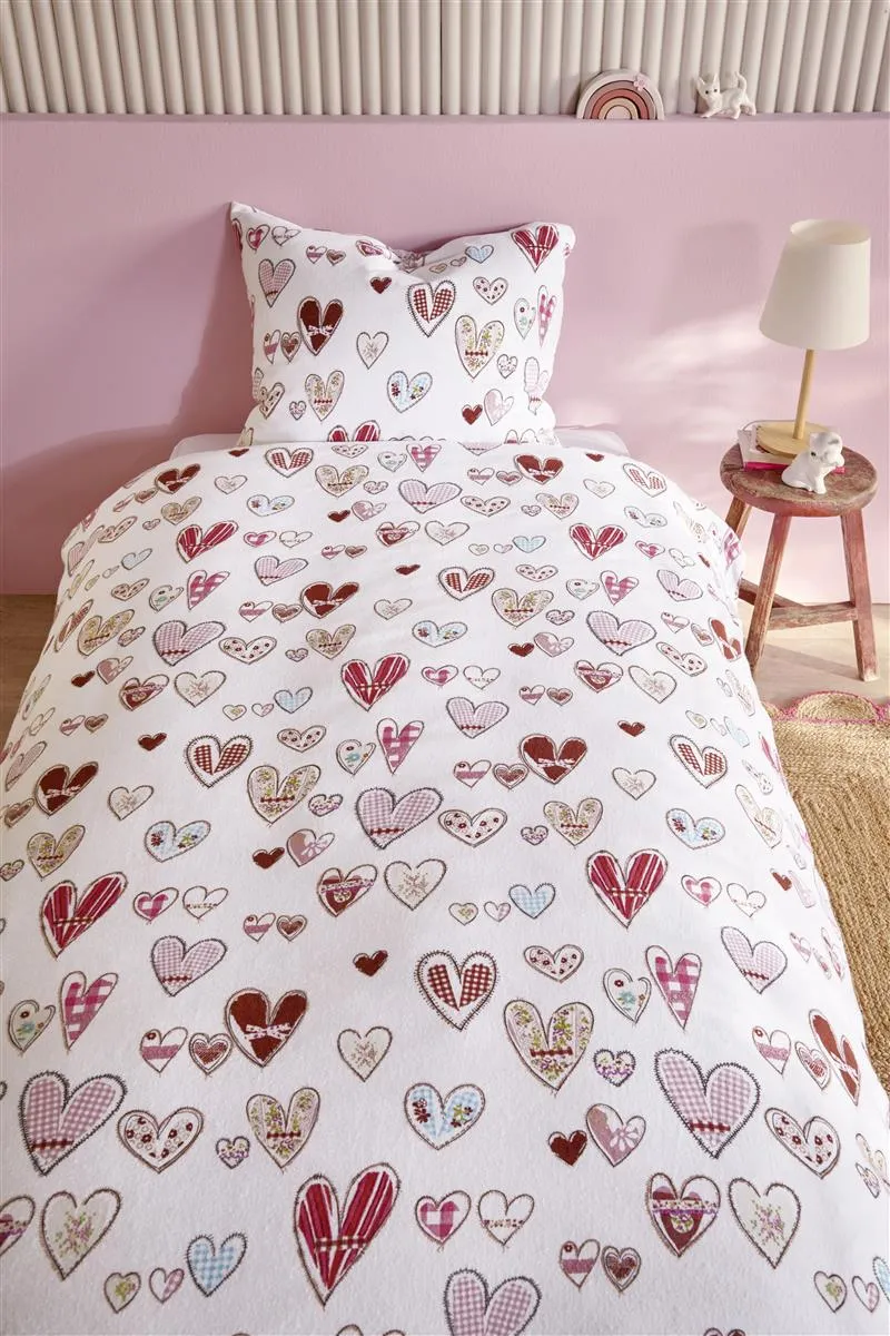 Beddinghouse Kids Sweethearts dynetrekk 140x200 hjerter