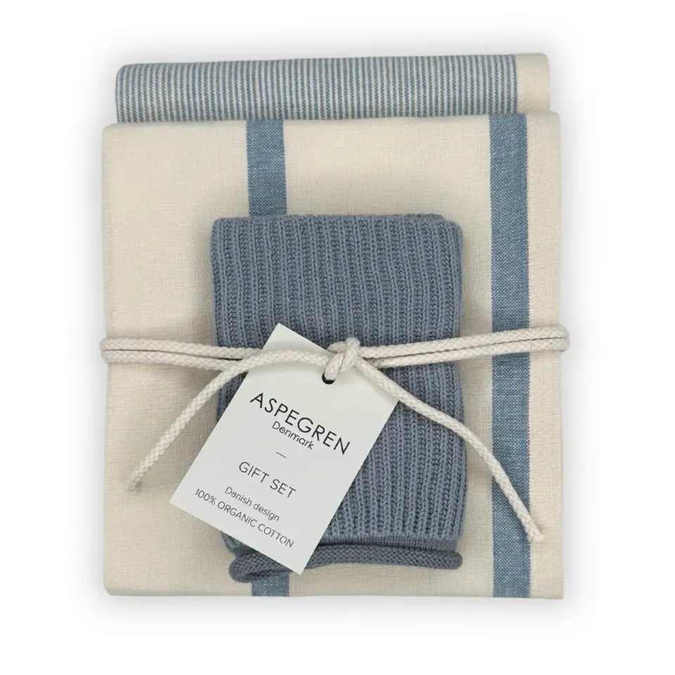 Aspegren Kitchen gavesett Sea Kale 4 deler bomull