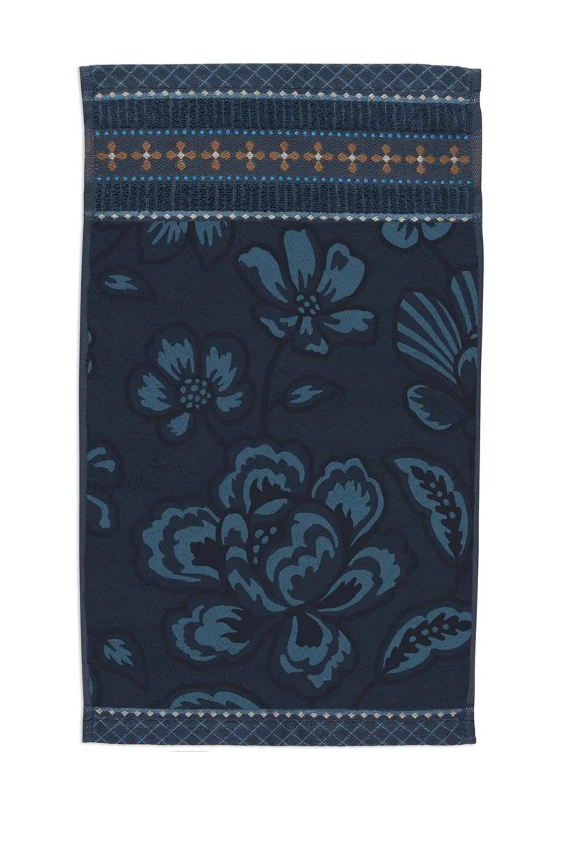 Pip Studio Jasmin badehåndkle 70x140 mørkeblå bomull