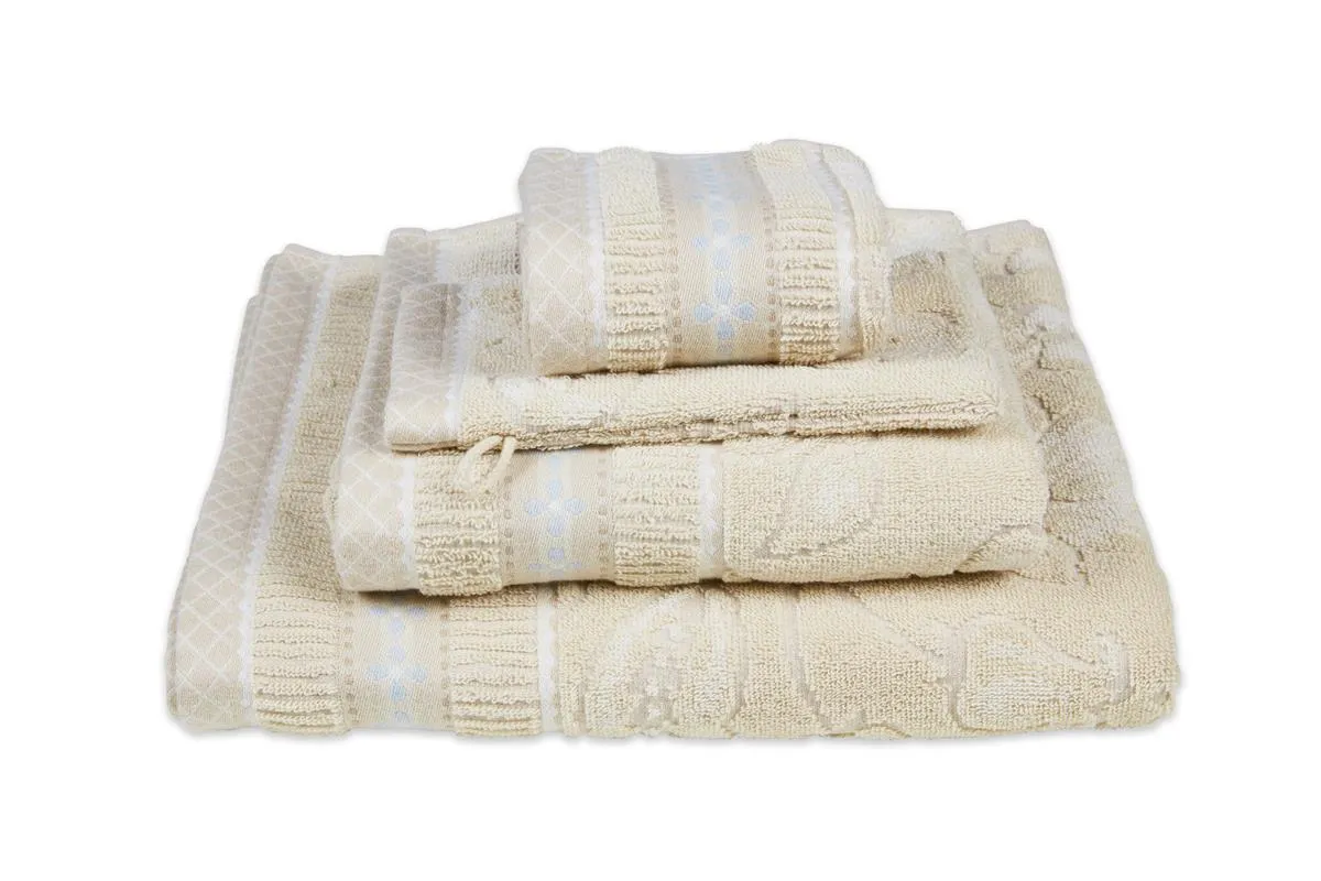 Pip Studio Jasmin Jacquard badehåndkle sand 70x140