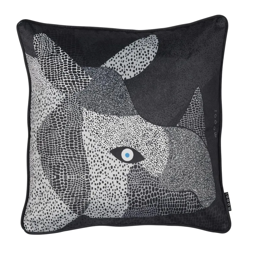 Moooi Dwarf Rhino pyntepute 50x50 svart fløyel