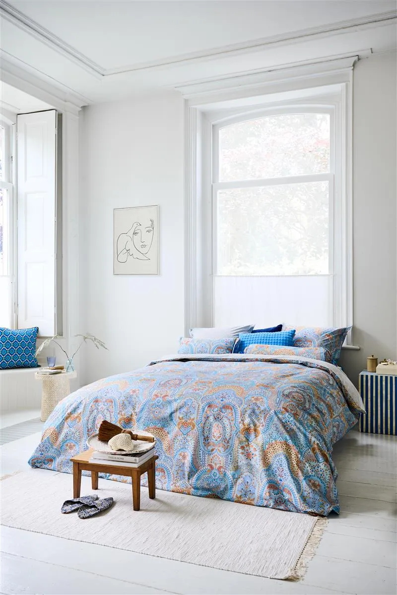Pip Studio Jabali Flower dynetrekk blå 140x200 cm percale