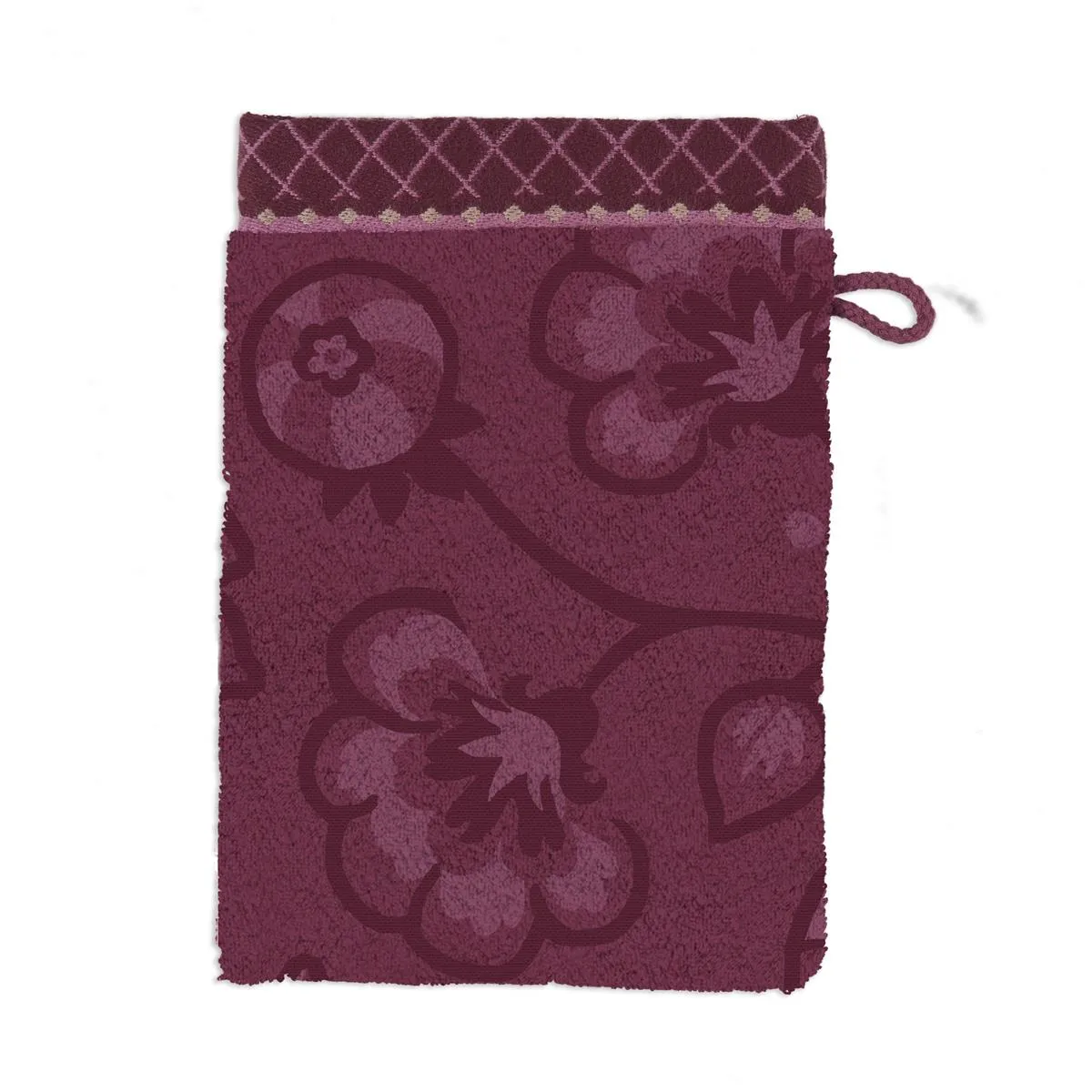 Pip Studio Jasmin Jacquard badehåndkle 70x140 mørkerosa