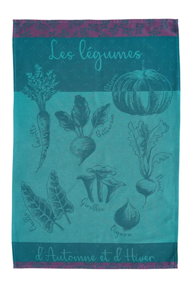Coucke Winter Vegetable Garden kjøkkenhåndkle 50x75 blå bomull