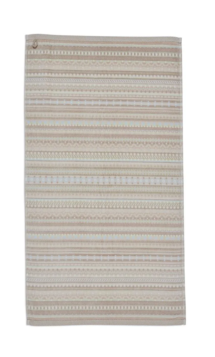 Pip Studio Geometric Print badehåndkle 70x140 sand bomull