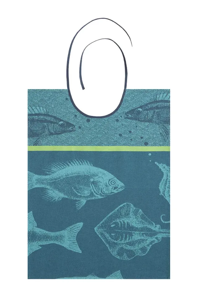 Coucke Fish School smekke bomull blå 43x60 cm