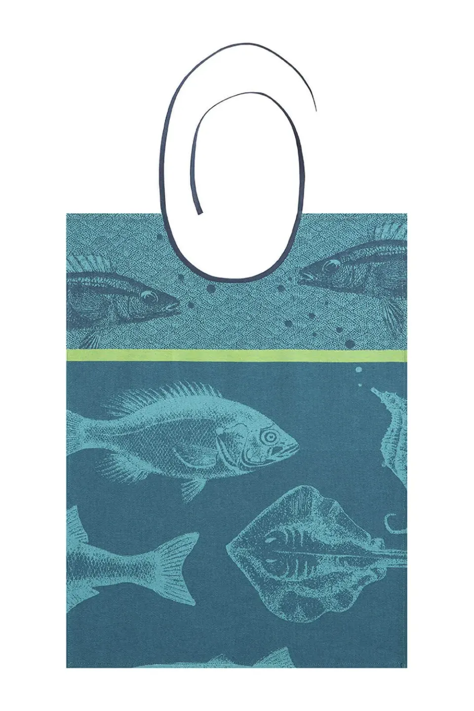 Coucke Fish School smekke bomull blå 43x60 cm