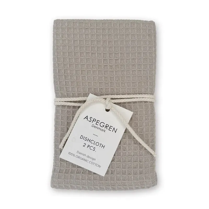 Aspegren Denmark North Oyster Gray kluter 2-pk økologisk bomull