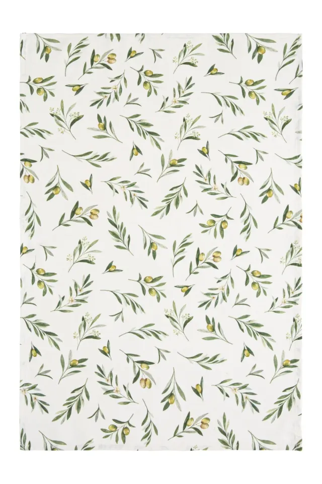Coucke Olives kjøkkenhåndkle 50x75 cm bomull lin grønn