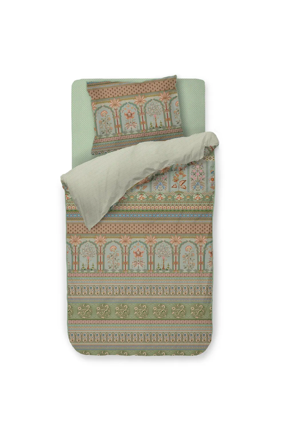 Pip Studio Bollywood Dreams dynetrekk grønt 200x200/220 perkal