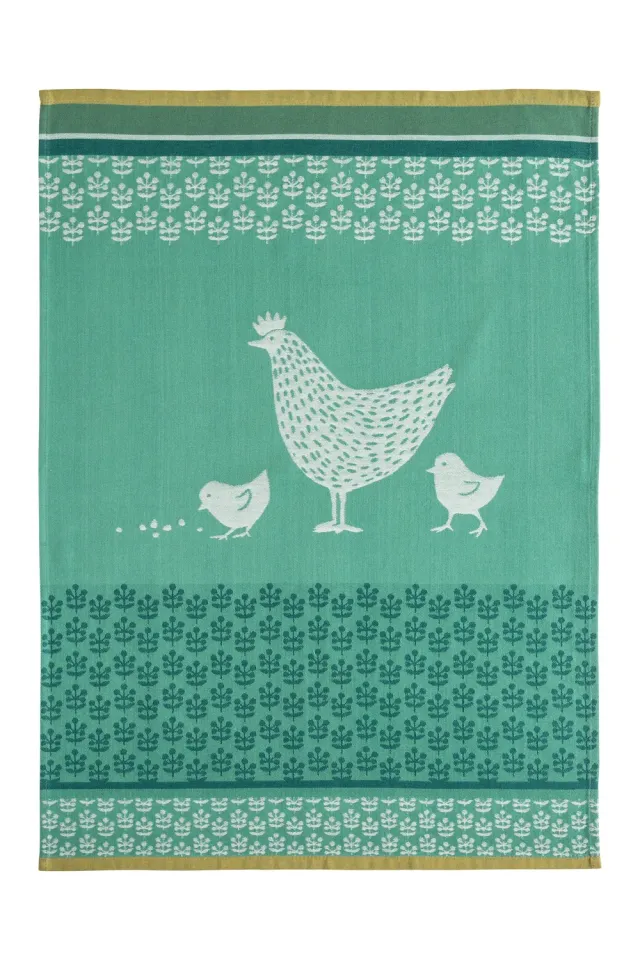 Coucke Cocotte kjøkkenhåndkle bomull grønn 50x75 cm