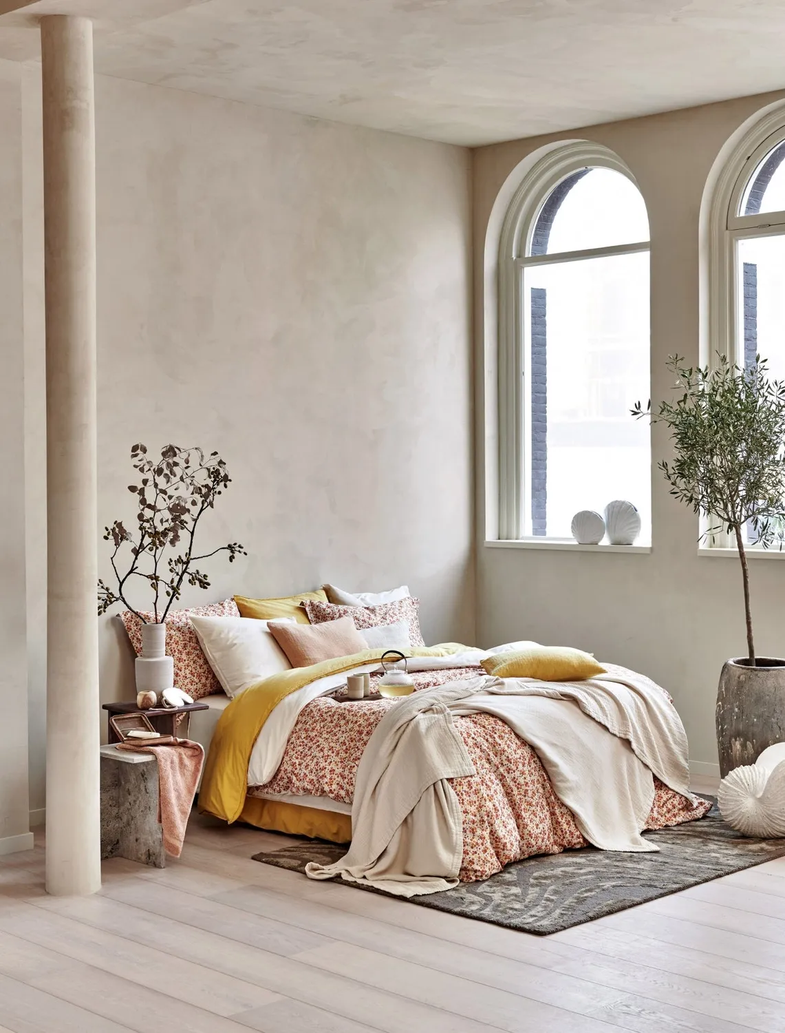 Vandyck Washed Cotton sengesett dobbelt cream tan bomull